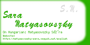 sara matyasovszky business card